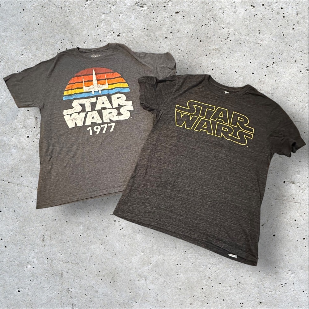 Star Wars Graphic T-Shirt Lot Mens‎ Medium Old Navy Yoda 1977 Tee Set